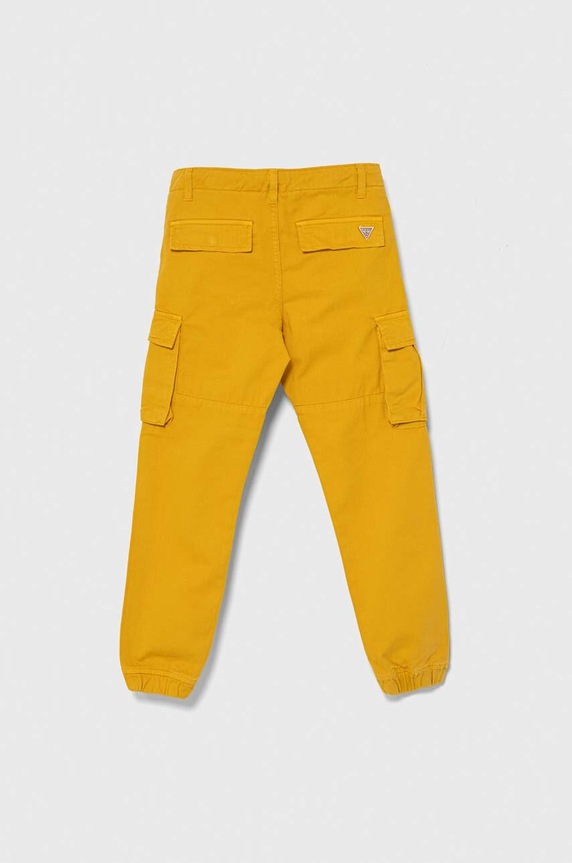 Guess spodnie bawełniane dziecięce N3YB04.WE1L0.PPYH żółty AA00