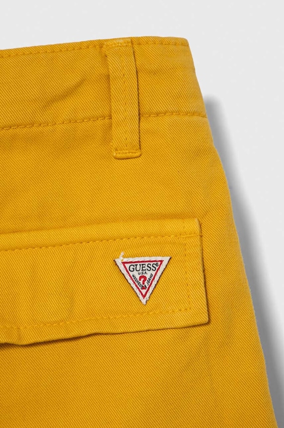 Chłopiec Guess spodnie bawełniane dziecięce N3YB04.WE1L0.PPYH żółty