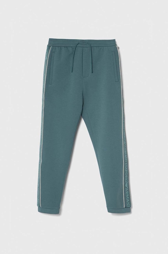 Emporio Armani pantaloni de trening pentru copii tricotaj turcoaz 3D4P68.1JHSZ