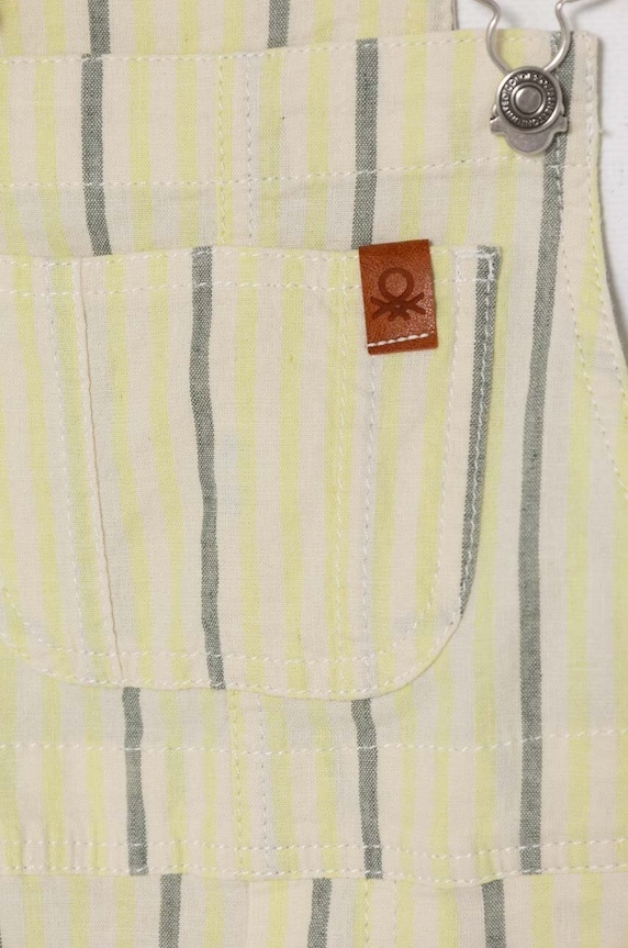 Chlapec Detské nohavice na traky s prímesou ľanu United Colors of Benetton 4OTBGT00G.P.Seasonal béžová