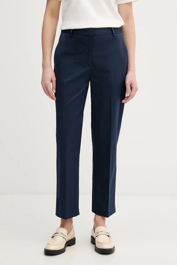 Hlače Tommy Hilfiger Z elastanom mornarsko modra WW0WW40504