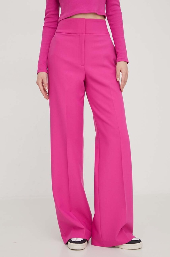 HUGO pantaloni cu elastan roz 50508606