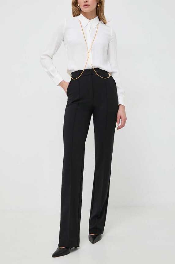 Elisabetta Franchi spodnie z elastanem czarny PA03141E2