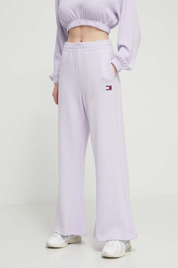 Tommy Jeans spodnie dresowe dzianina fioletowy DW0DW17312