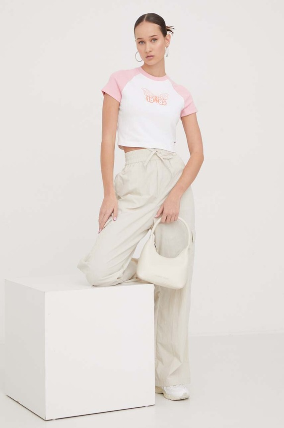 Tommy Jeans nadrág DW0DW17317 bézs SS24