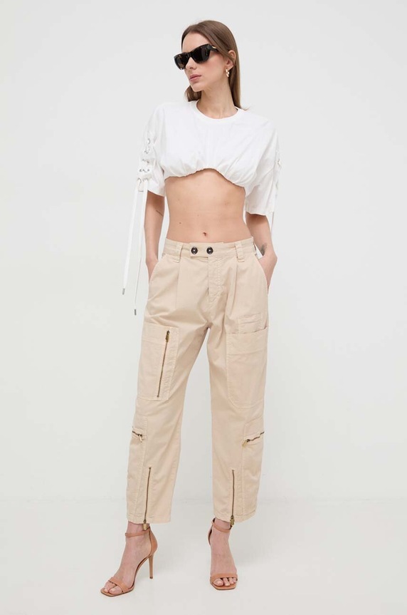 Pinko spodnie 102947.A1M4 beżowy SS24