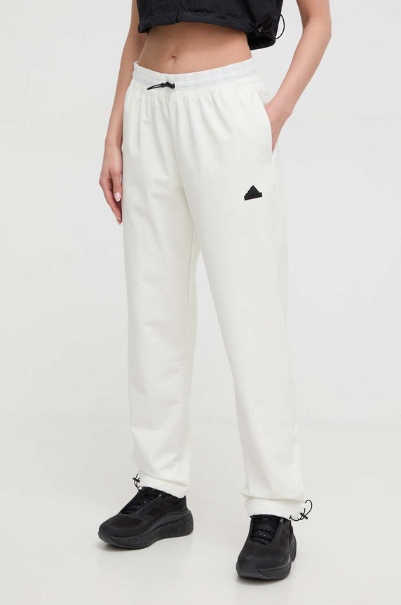 adidas pantaloni de trening cu elastan bej IS3027