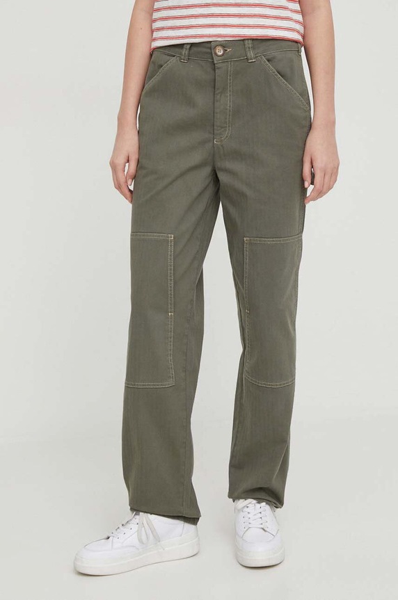 Pepe Jeans pantaloni Betsy drept verde PL211692