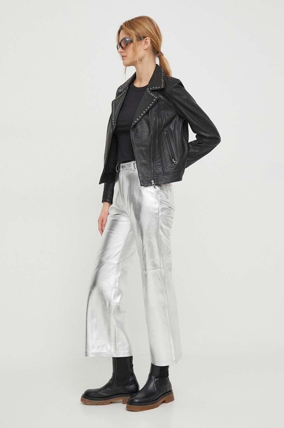 Pepe Jeans patalogni in pelle PL211694 argento SS24