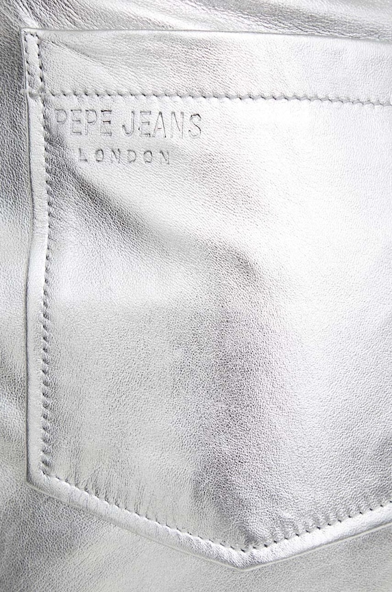 Pepe Jeans patalogni in pelle argento PL211694
