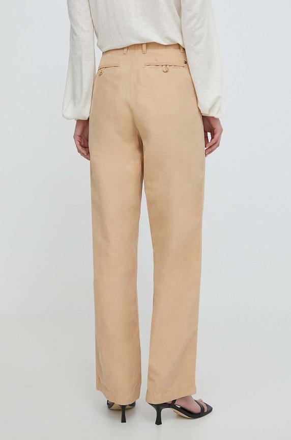 Îmbrăcăminte Tommy Hilfiger pantaloni din amestec de in WW0WW41355 bej
