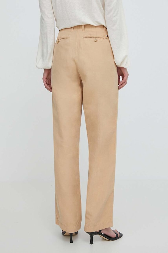 Îmbrăcăminte Tommy Hilfiger pantaloni din amestec de in WW0WW41355 bej