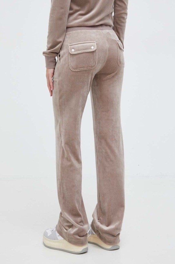 Odzież Juicy Couture spodnie dresowe welurowe JCAP180.379 beżowy