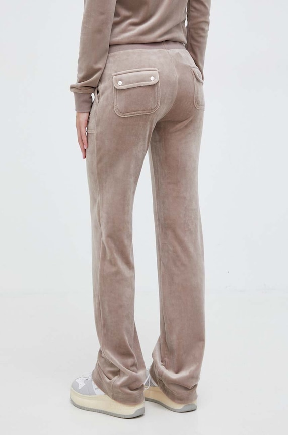 Odzież Juicy Couture spodnie dresowe welurowe JCAP180.379 beżowy