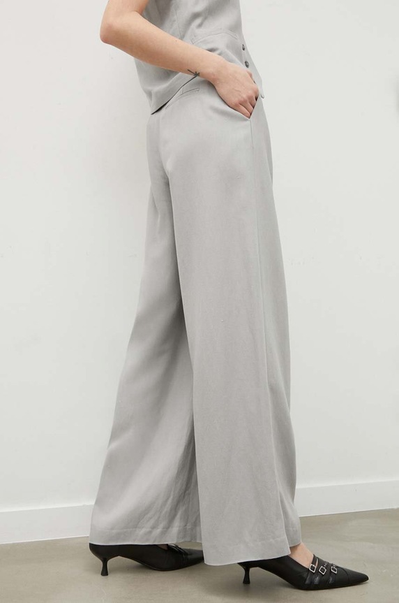 Herskind nadrág vászonkeverékből Lotus szürke 5114840