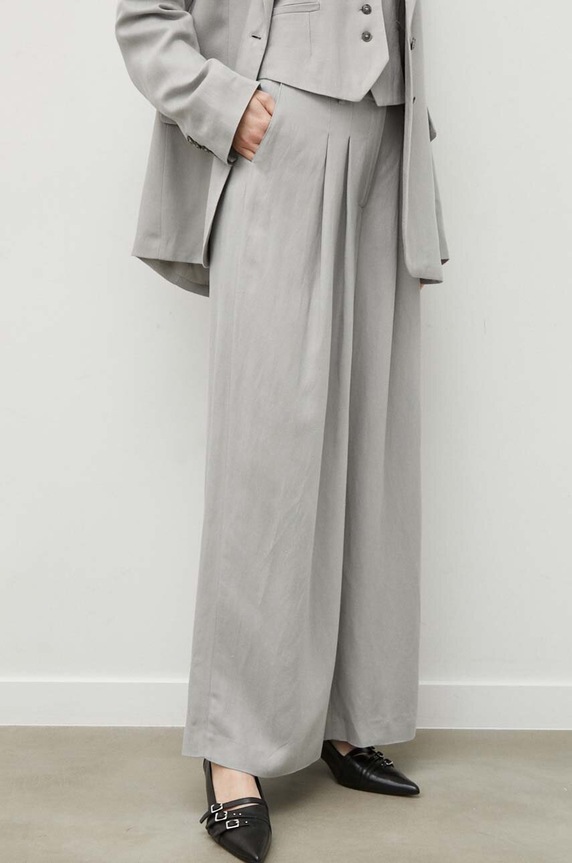 Herskind nadrág vászonkeverékből Lotus 5114840 szürke