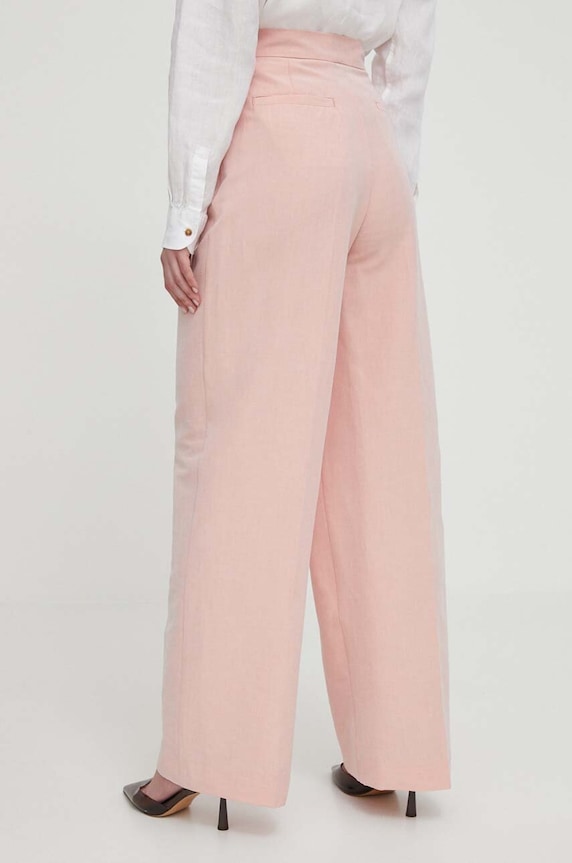 Odjeća Hlače s dodatkom lana Barbour LTR0360 roza