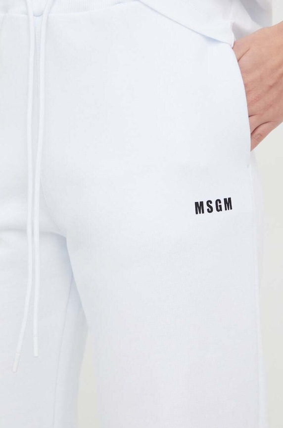 Хлопковые спортивные штаны MSGM белый 2000MDP500.200000
