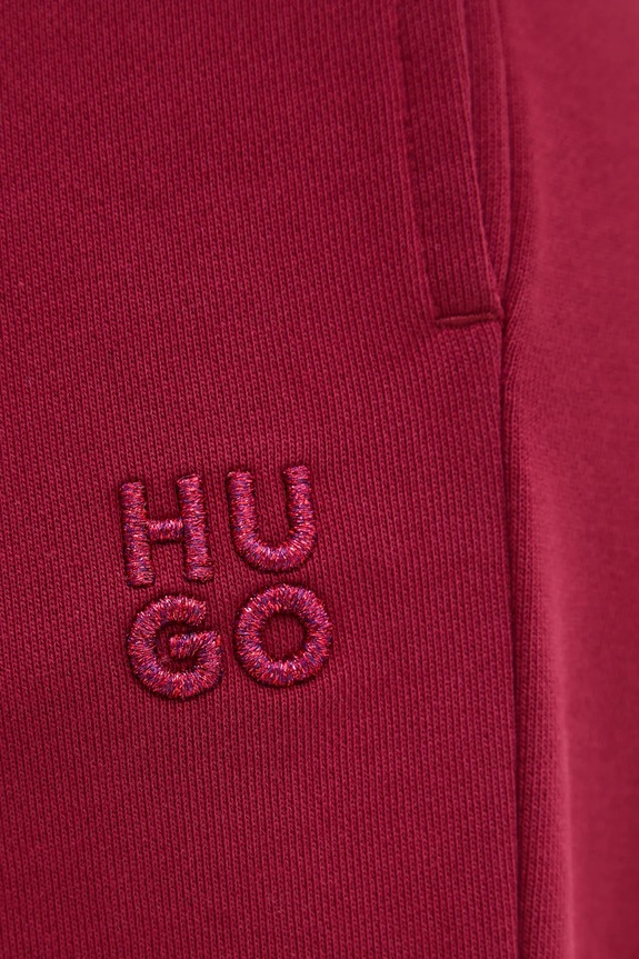 Bavlnené tepláky HUGO Nelfinia burgundské 50522417