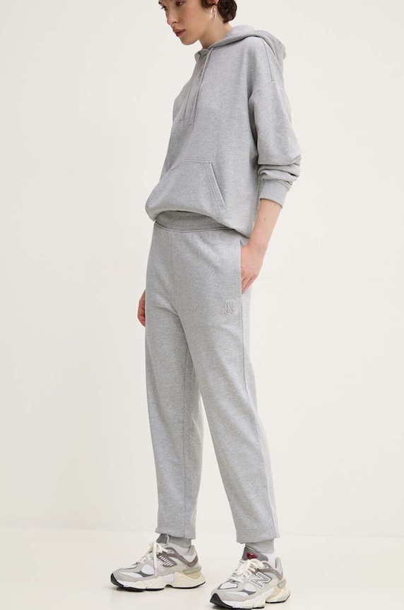 HUGO pantaloni de trening din bumbac Nelfinia bumbac gri 50522417