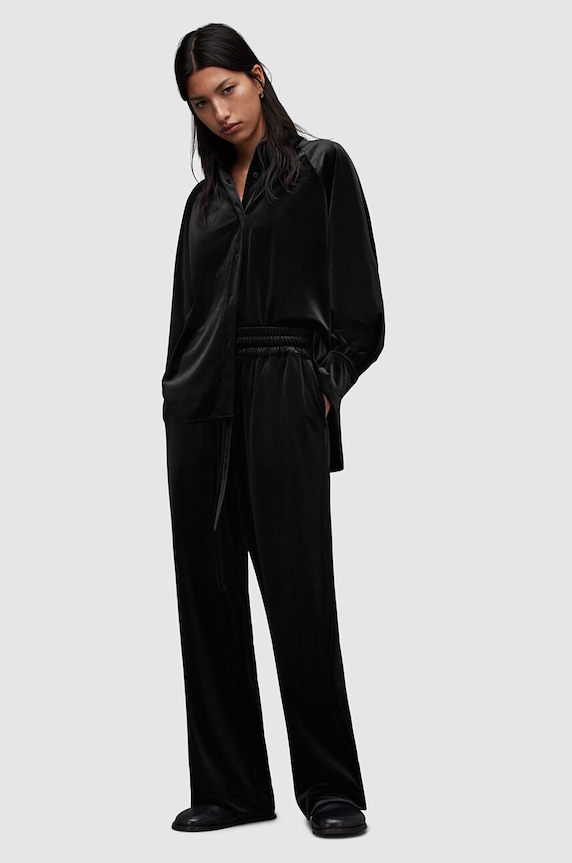 AllSaints spodnie Tyler dzianina czarny W002TZ