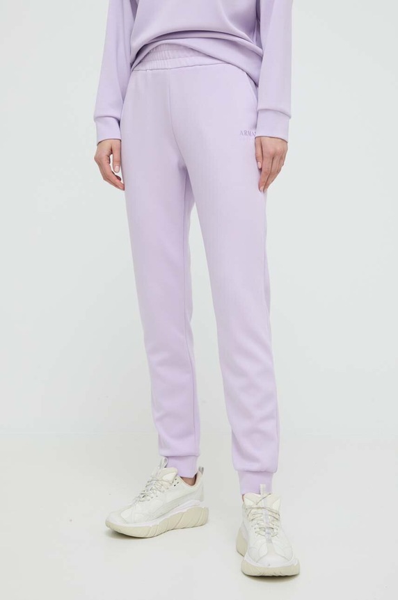 Donji dio trenirke Armani Exchange pletivo ljubičasta 3DYP77.YJEPZ
