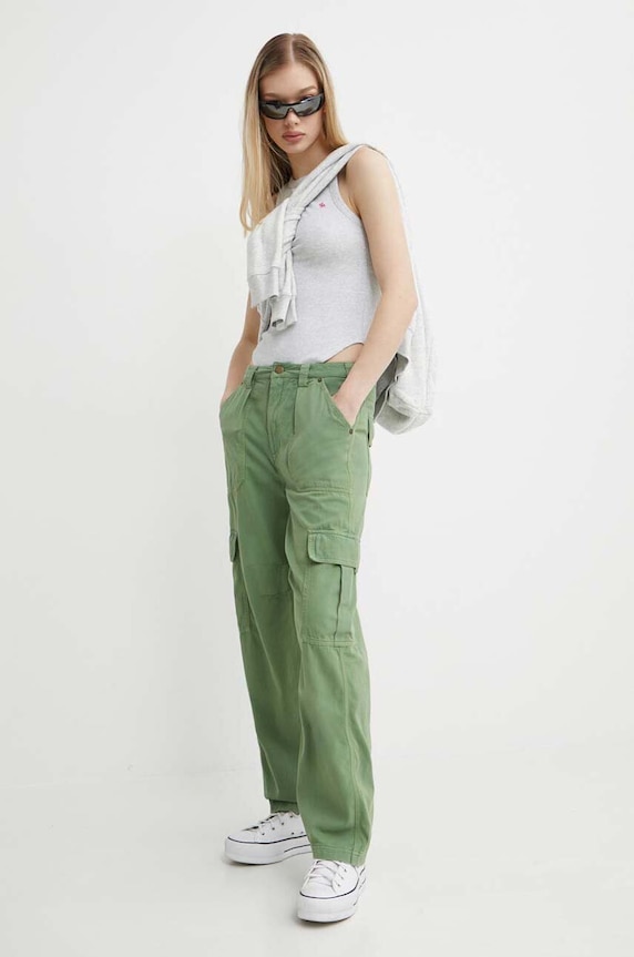 Βαμβακερό παντελόνι Billabong ABJNP00419 πράσινο SS24