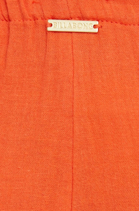Billabong pantaloni de bumbac portocaliu EBJNP00114