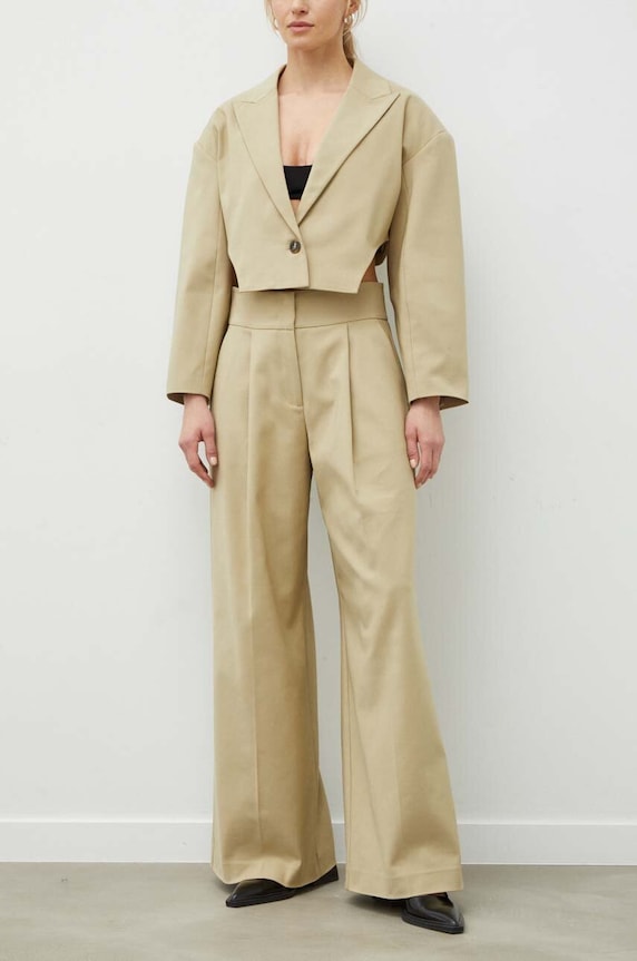 Παντελόνι 2NDDAY2ND Maverick - Modern Suiting ψηλή μπεζ 2242160166