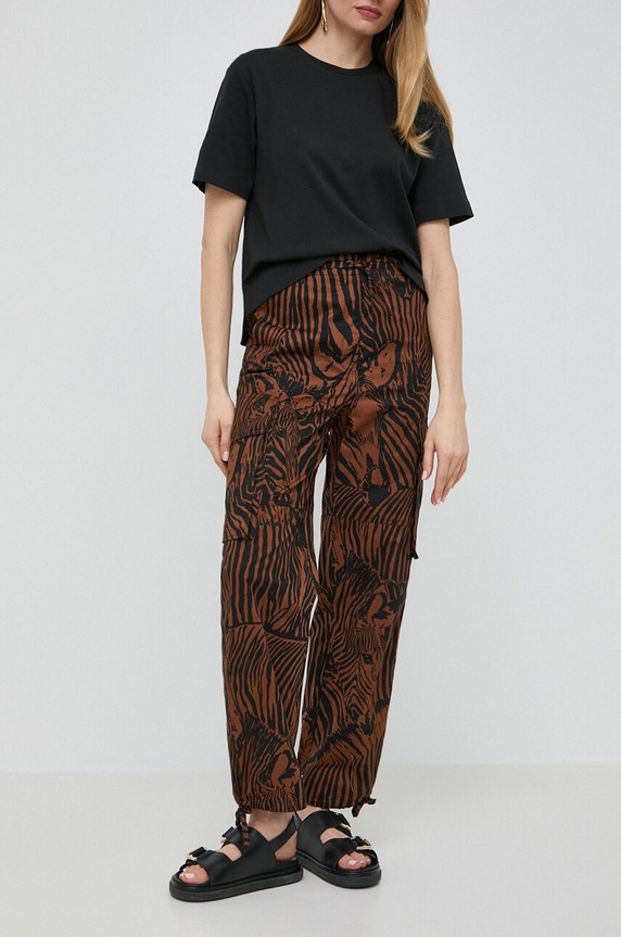 Weekend Max Mara pamut nadrág szövet barna 2415131132600