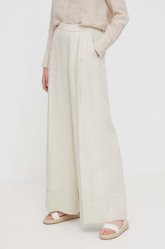 United Colors of Benetton pantaloni din in in bej 4AGHDF016