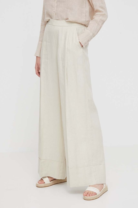 United Colors of Benetton pantaloni din in in bej 4AGHDF016
