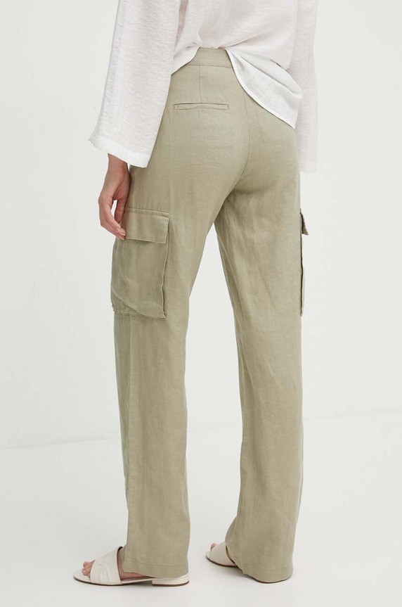 Ρούχα Λινό παντελόνι United Colors of Benetton 4AGHDF05V πράσινο