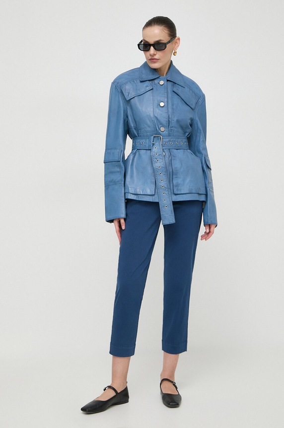 Max Mara Leisure spodnie 2416131058600 granatowy SS24