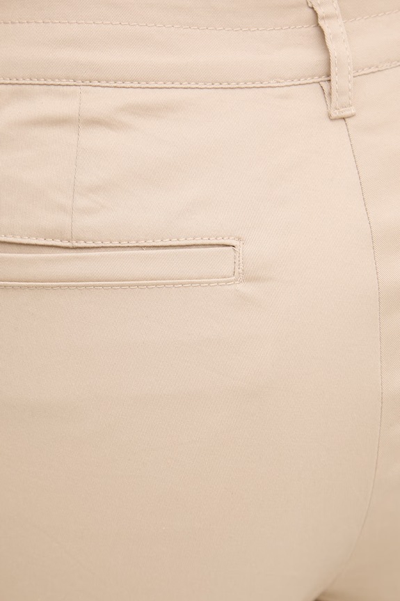 Sisley hlače za žene od pamuka s elastanom bež 4ED4LF00R