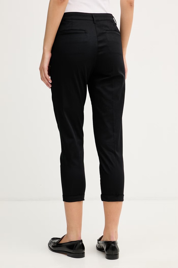 Oblačila Sisley hlače ženske bombažne z elastanom 4ED4LF00R črna