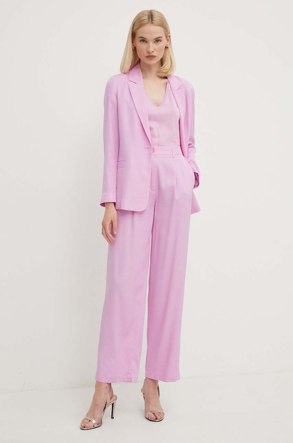 Sisley spodnie 49NMLF057 różowy SS24