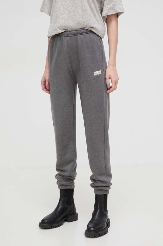 American Vintage spodnie dresowe JOGGING melanż szary DOV05AE24