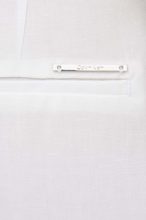 Calvin Klein spodnie z domieszką lnu biały K20K206695