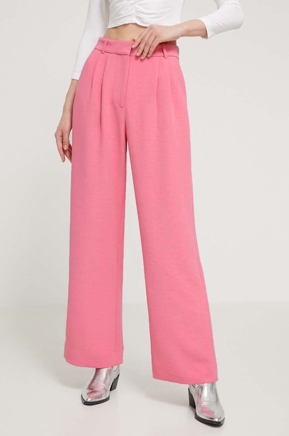 Abercrombie & Fitch pantaloni drept roz KI156.4133.610