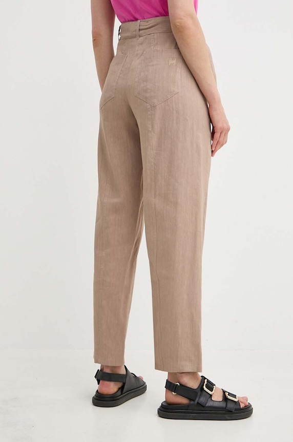 Îmbrăcăminte Marella pantaloni din in 2413131055200 bej
