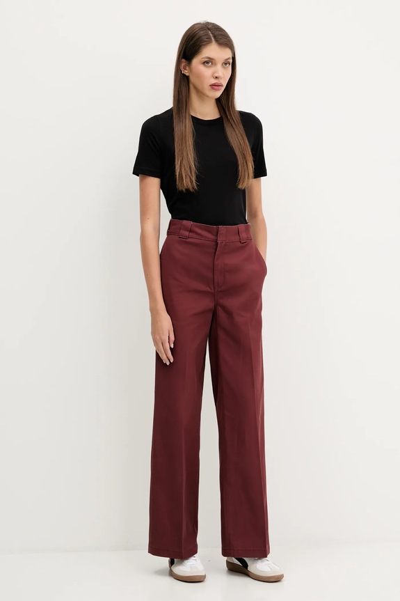 Παντελόνι Dickies WIDE LEG WORK PANT W DK0A4YSE μπορντό AW25