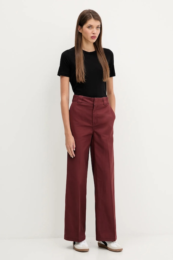 Παντελόνι Dickies WIDE LEG WORK PANT W DK0A4YSE μπορντό AW25
