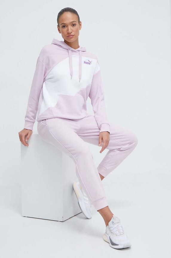 Puma spodnie dresowe 678744 fioletowy SS24