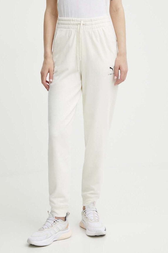 Puma pantaloni de trening BETTER SPORTSWEAR tricotaj bej 679010