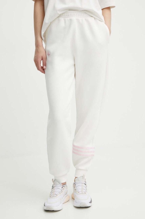 adidas Originals spodnie dresowe dzianina beżowy IU2502