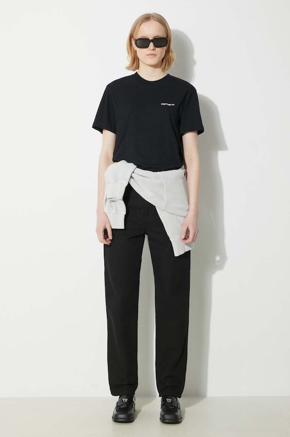 Bavlněné kalhoty Carhartt WIP Pierce Pant I033140.8902 černá AW24