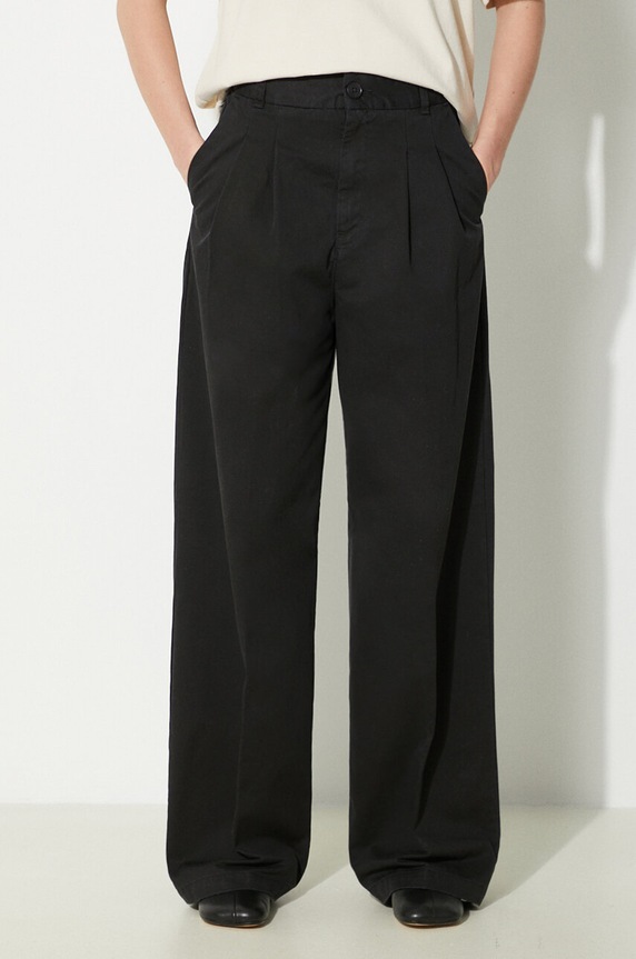 Хлопковые брюки Carhartt WIP Leola Pant гладкий чёрный I033147.8906