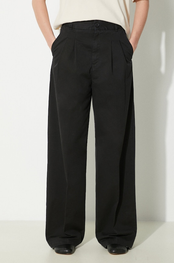 Хлопковые брюки Carhartt WIP Leola Pant гладкий чёрный I033147.8906