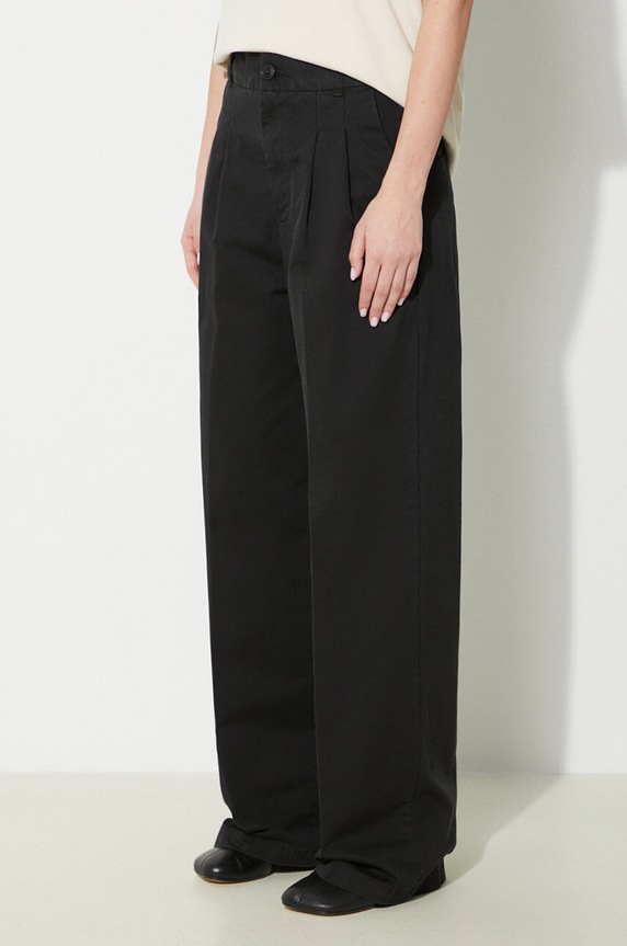 Хлопковые брюки Carhartt WIP Leola Pant чёрный I033147.8906
